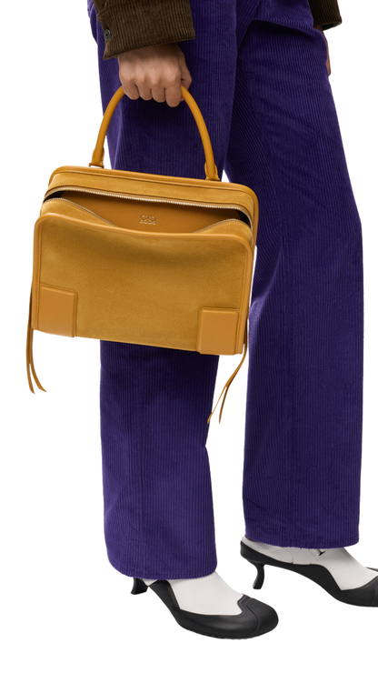 Medium Amazona 180 Bag in Ochre Suede