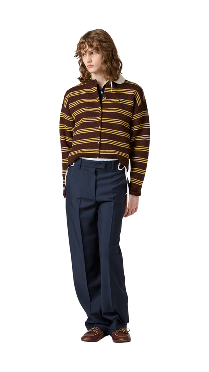 Wool and Cashmere Cardigan in Cocoa Brown
