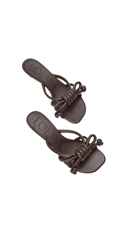 Flamenco Knot Sandal in Dark Chestnut Lambskin