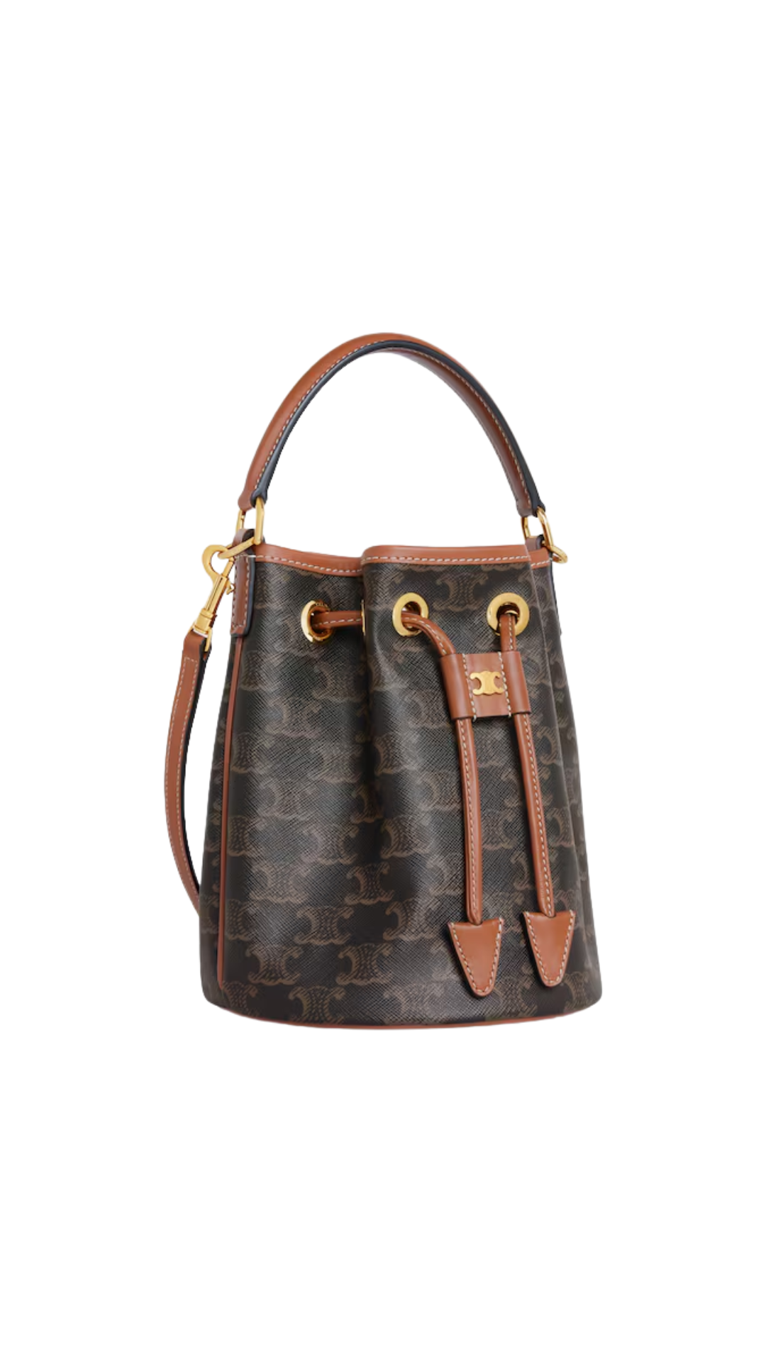 Teen Clara Bag in Tan Triomphe Canvas and Calfskin