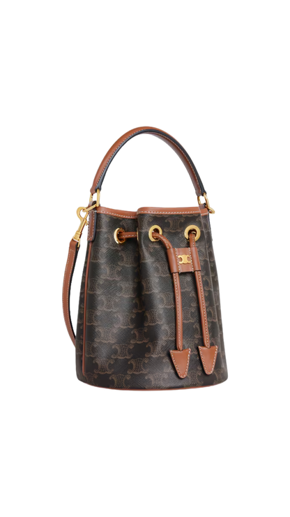 Teen Clara Bag in Tan Triomphe Canvas and Calfskin