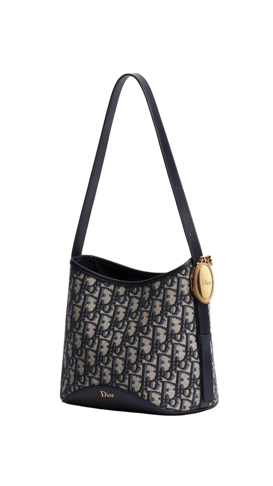 Small Dior Médaillon Bucket Bag Blue Dior Oblique Jacquard