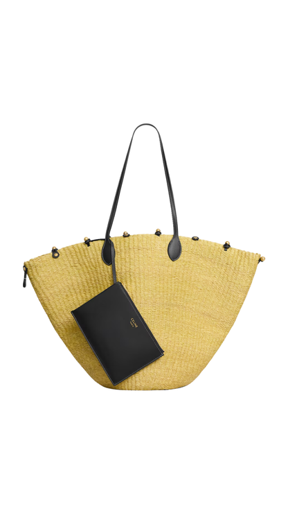 Large Triomphe Beads Basket in Natural/Black