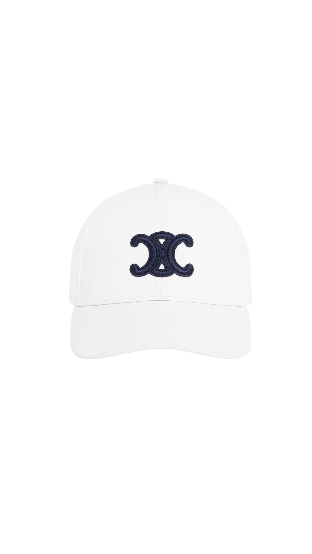 Triomphe Baseball Cap in White Cotton