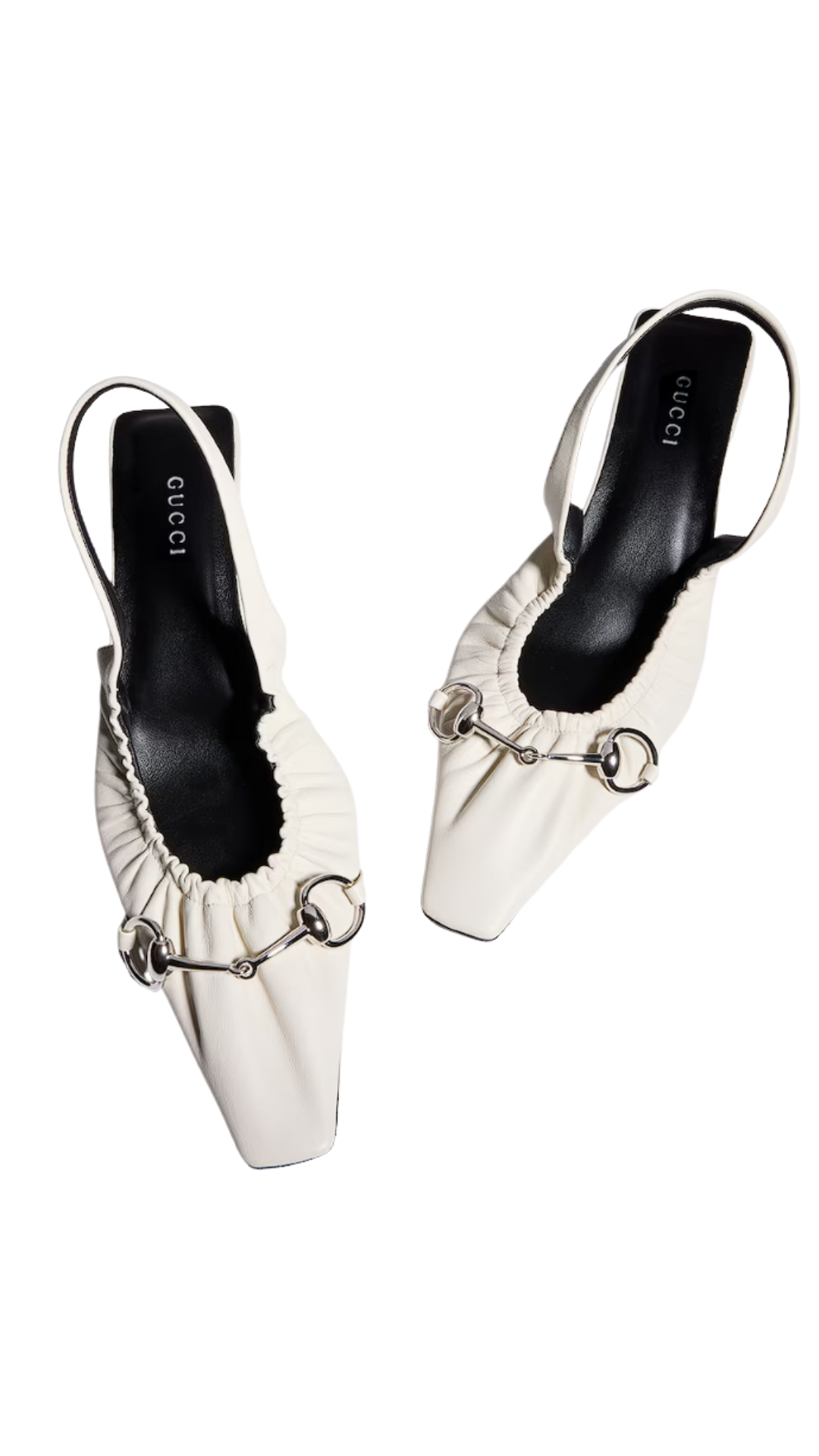 Vittoria Slingback Pump with Elastic in White Soft Nappa Leather