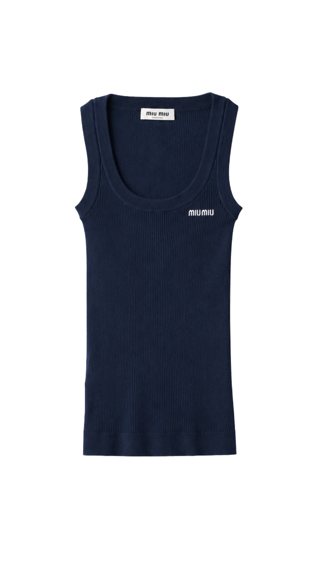 Cotton Knit Tank Top in Navy