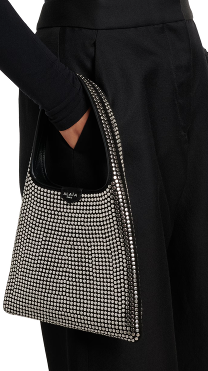 Studded Leather Tote Bag in Black