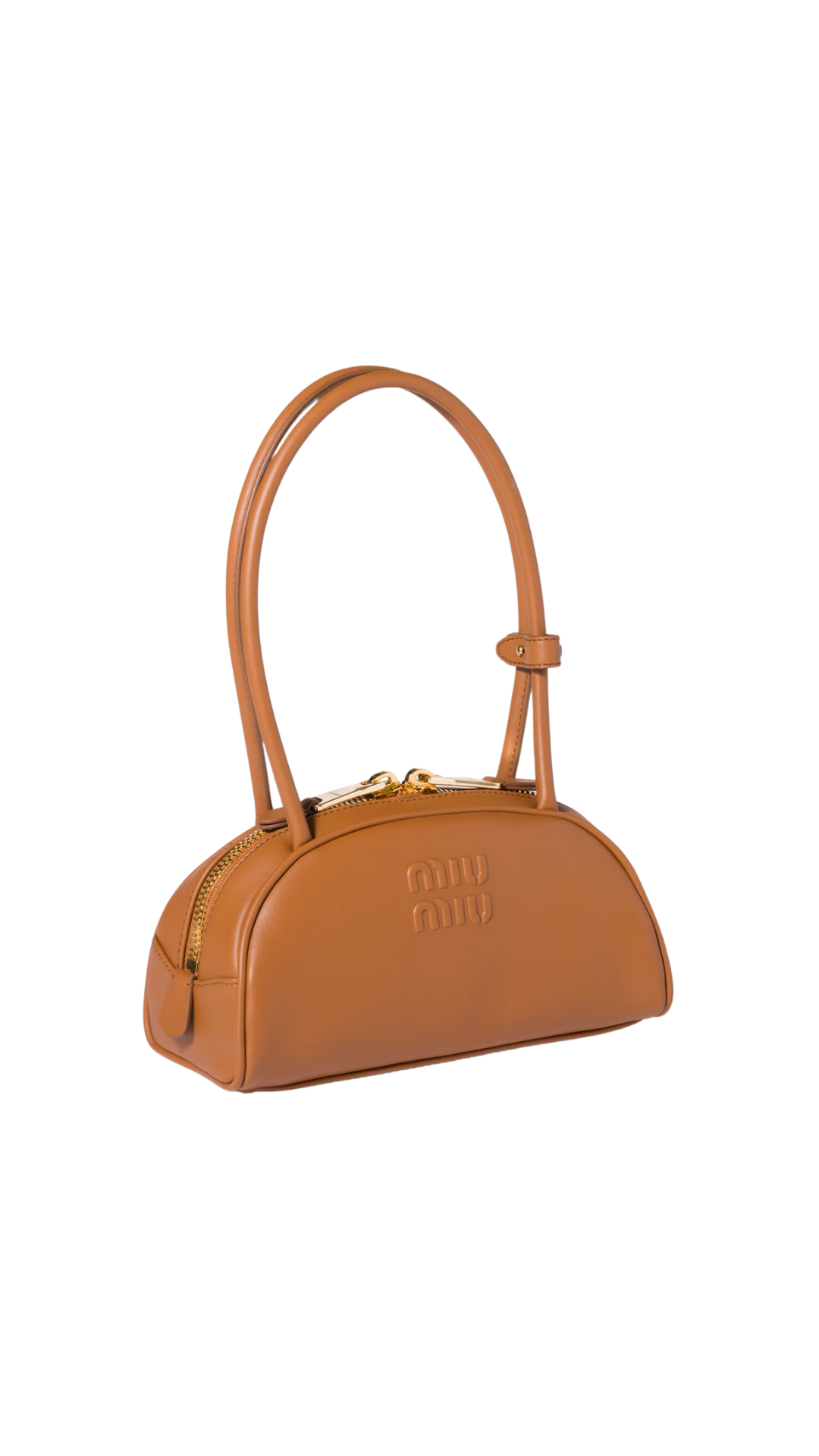Beau Small Leather Bag in Cognac