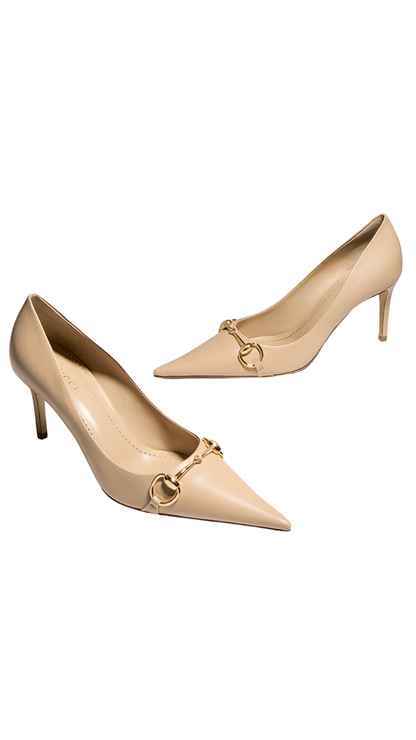 Donna Pump in Beige Leather