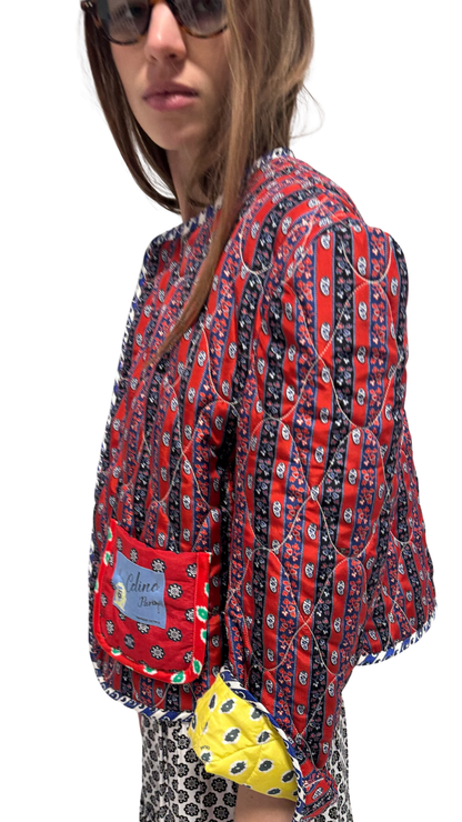 Patchwork Jacket in Multicolor Silk and Cotton