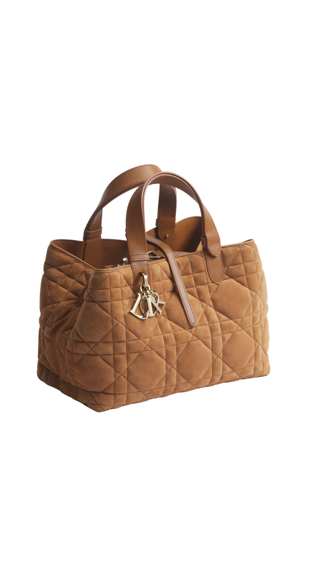 Medium Dior Toujours Bag Golden Saddle Macrocannage Suede Goatskin