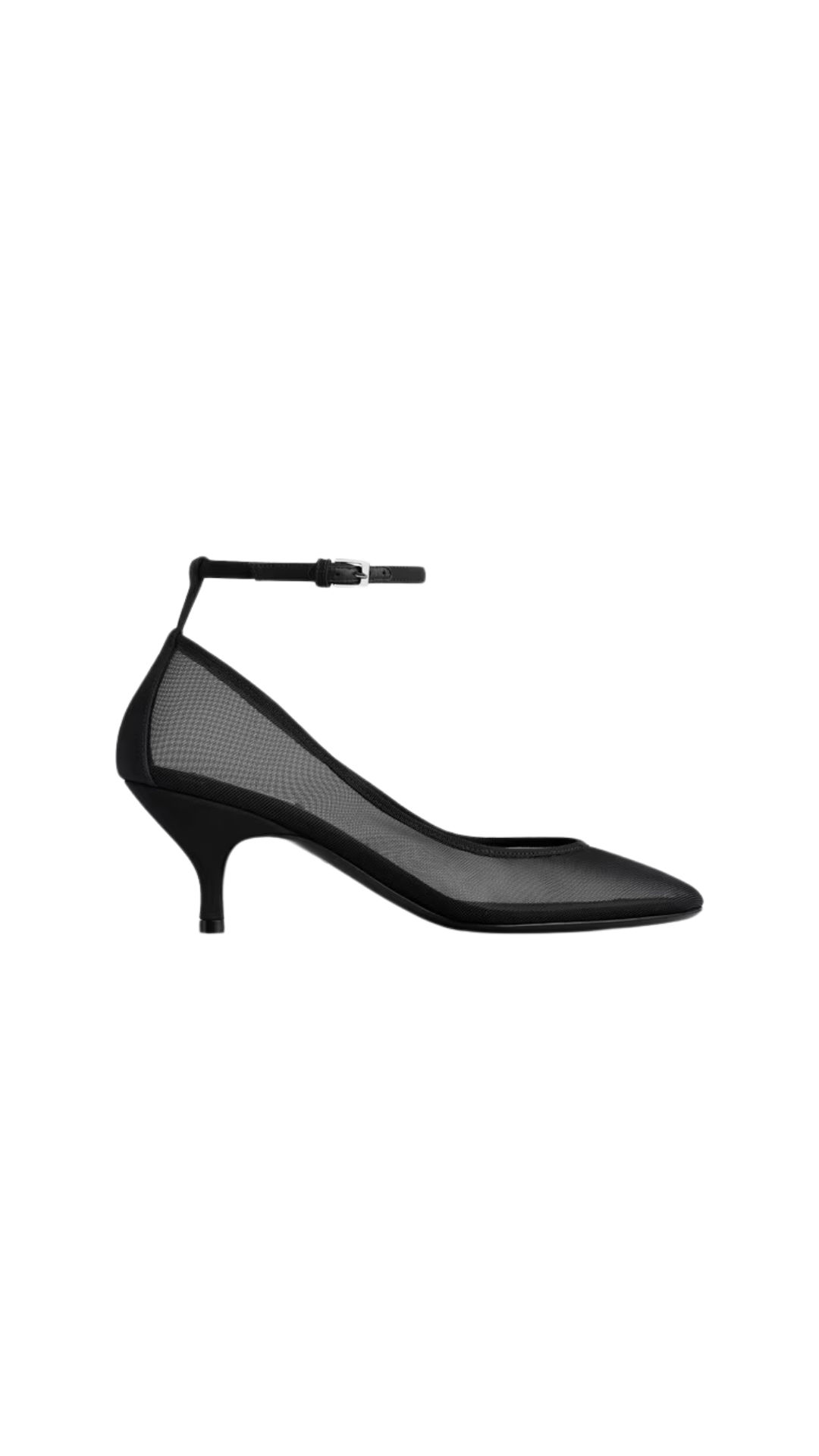 Strappy Pumps in Black Mesh