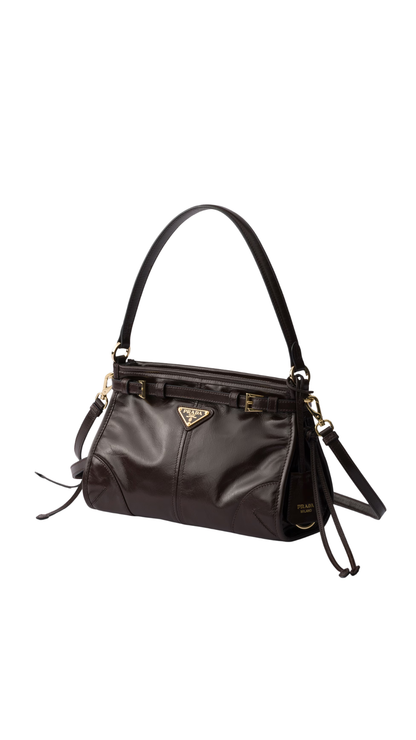 Bonnie Small Leather Handbag in Dark Brown
