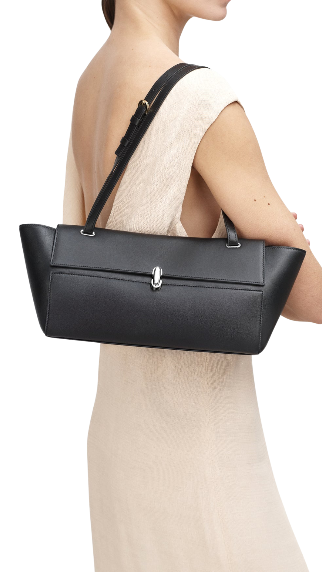 Symmetry Trapeze Shoulder Bag in Black