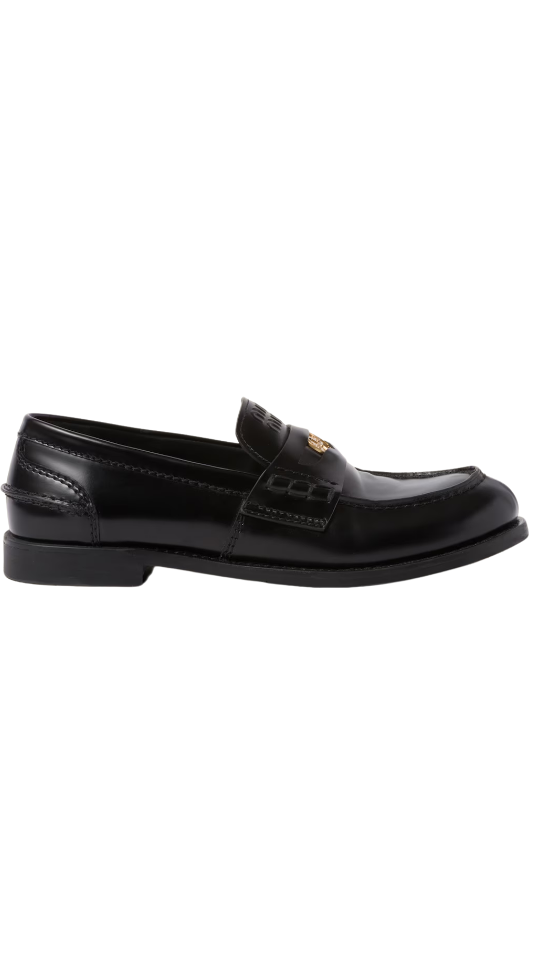 Brushed Leather Penny Loafers in Black
