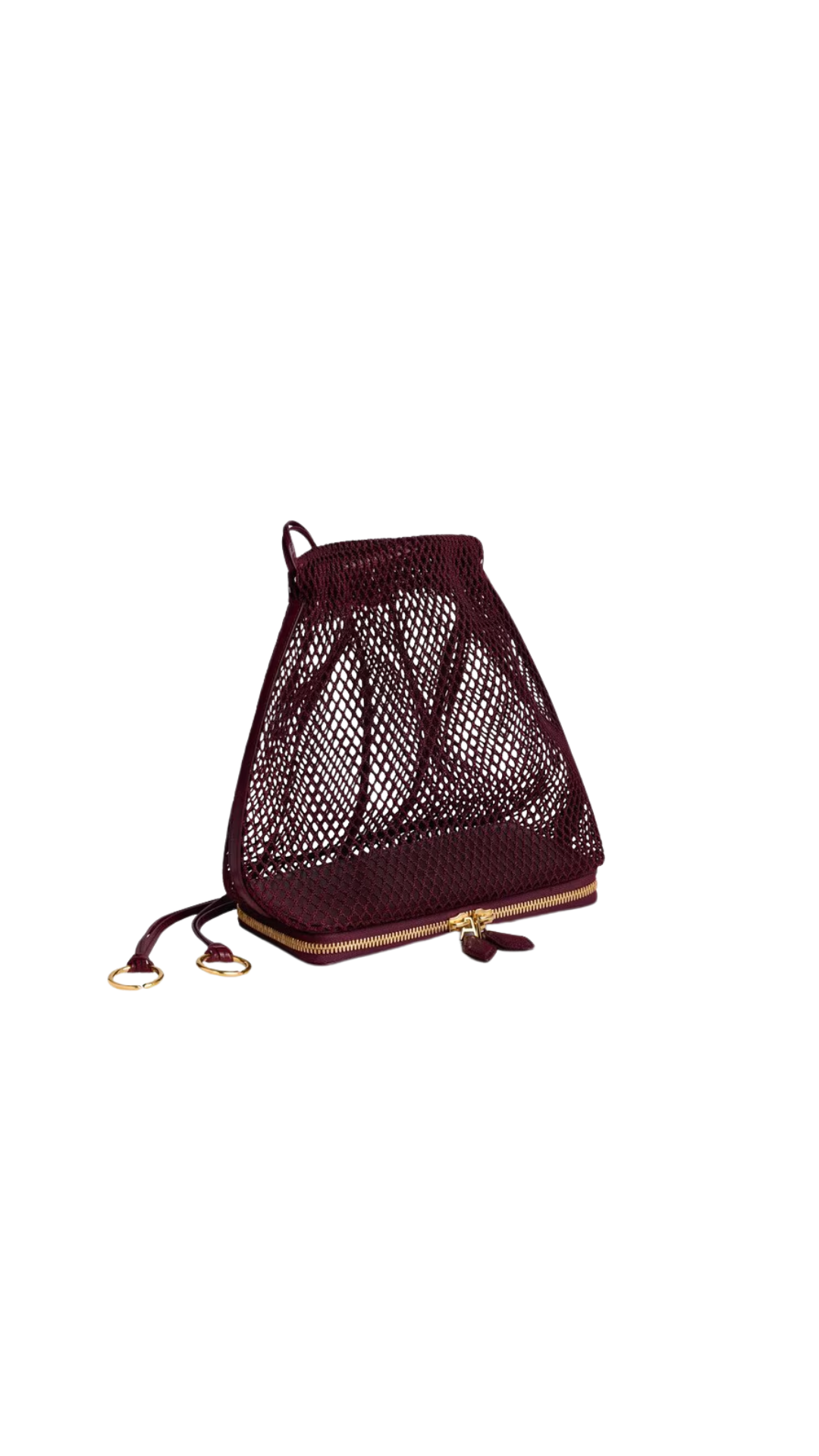 Le Pochon Bag in Garnet Red Fishnet