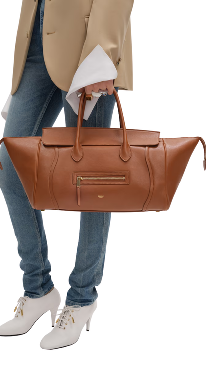 Luggage in Sort Tan Supple Shiny Lambskin