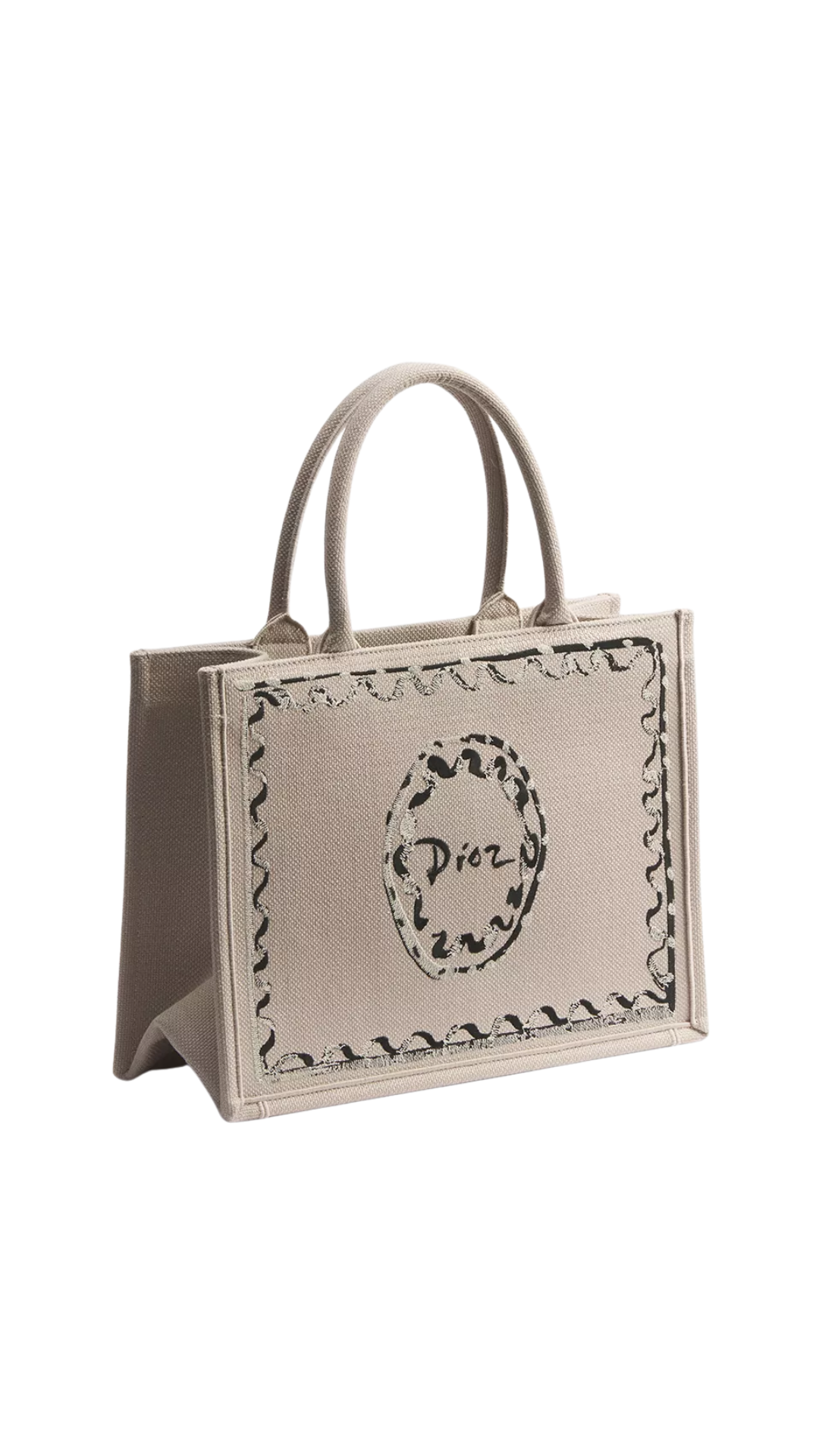 Dioriviera Medium Dior Book Tote with Strap in Beige
