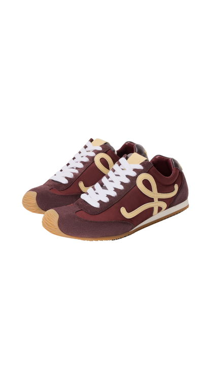 Ballet Runner 2.0 in Nylon and Suede in Red/Vanilla/Aubergine