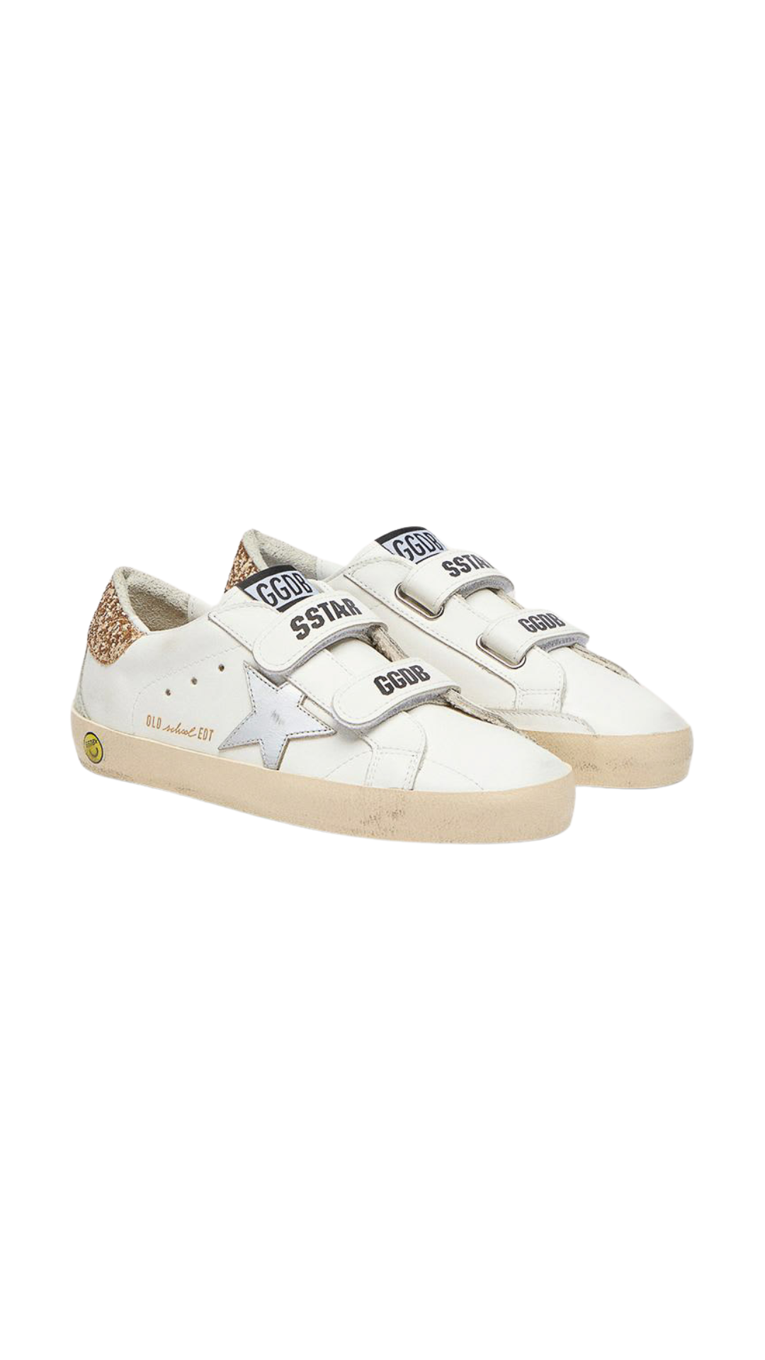 Old School Sneakers With Glitter in White