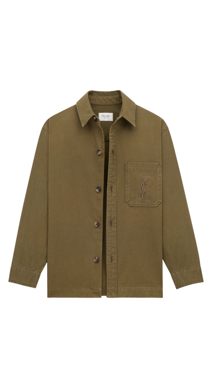 Cassandre Overshirt in Savane Cotton and Linen Gabardine