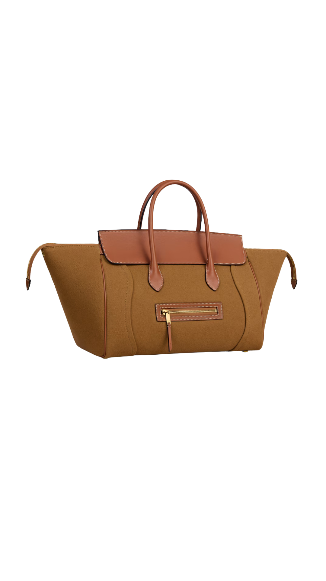 Luggage in Tan Textile and Natural Calfskin