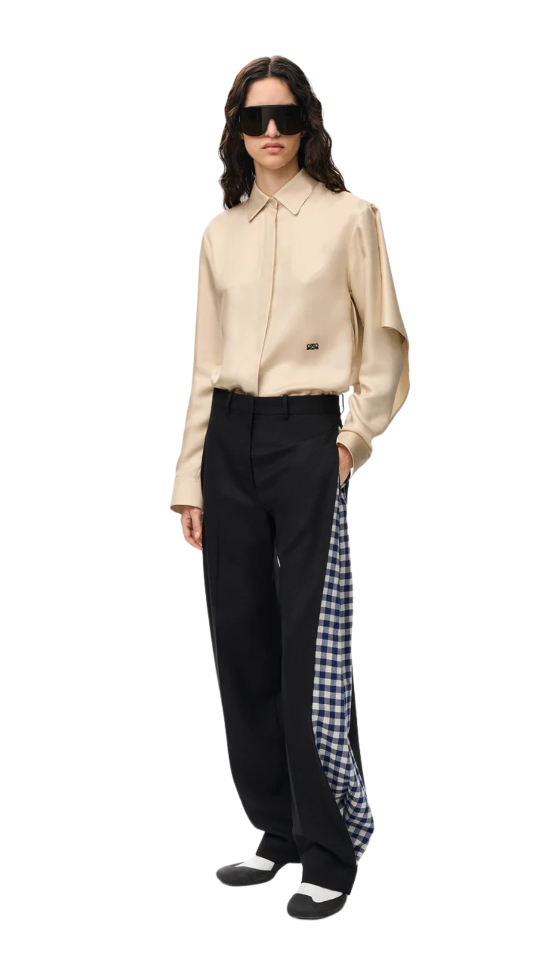 Cape shirt in silk