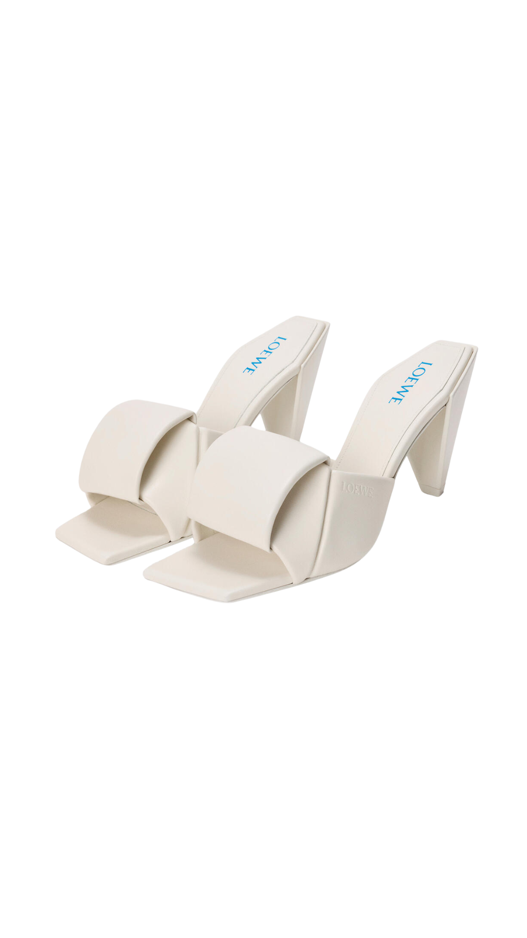 Origami Slide in White Lambskin