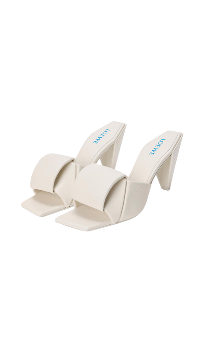 Origami Slide in White Lambskin