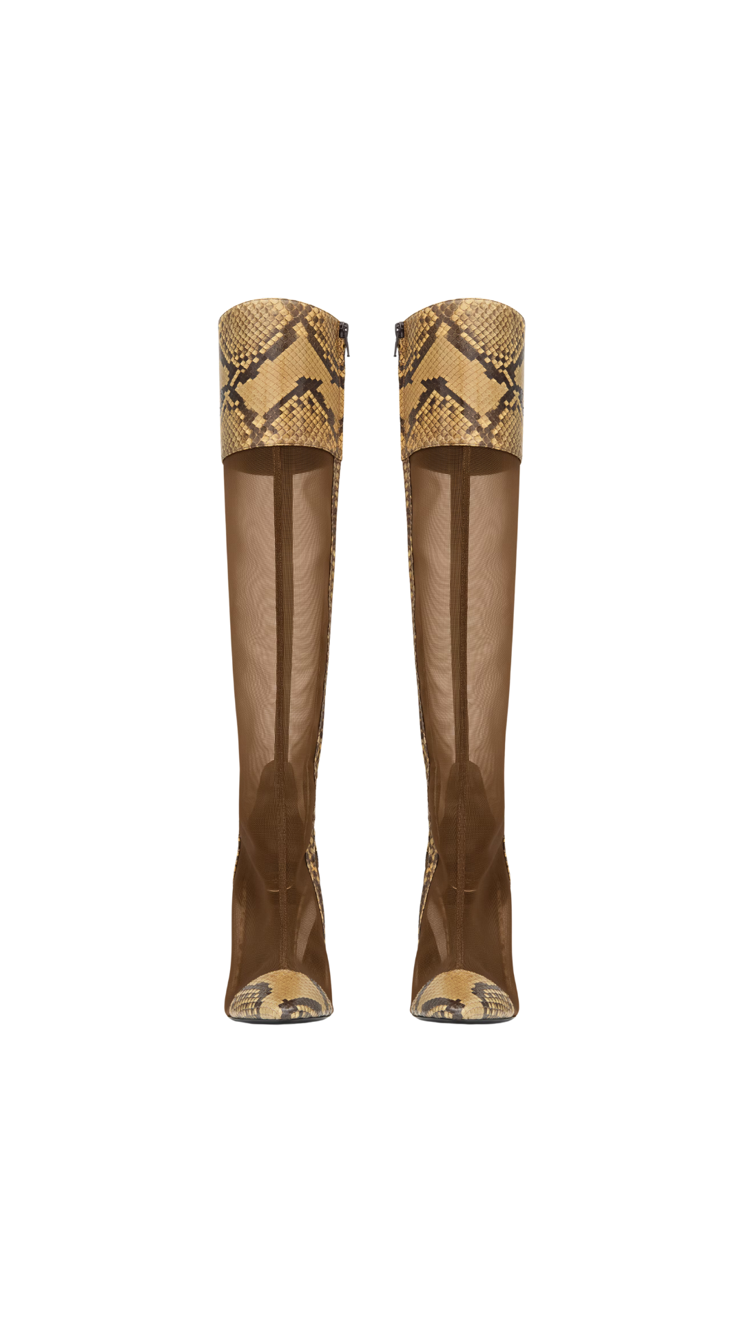 77 Boots in Sand Mesh and Python