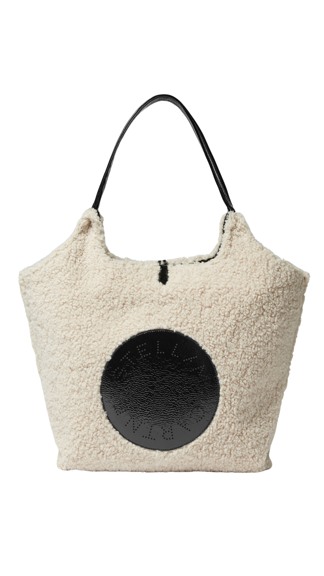 Logo Cracked Patent Reversible Tote Bag in Black