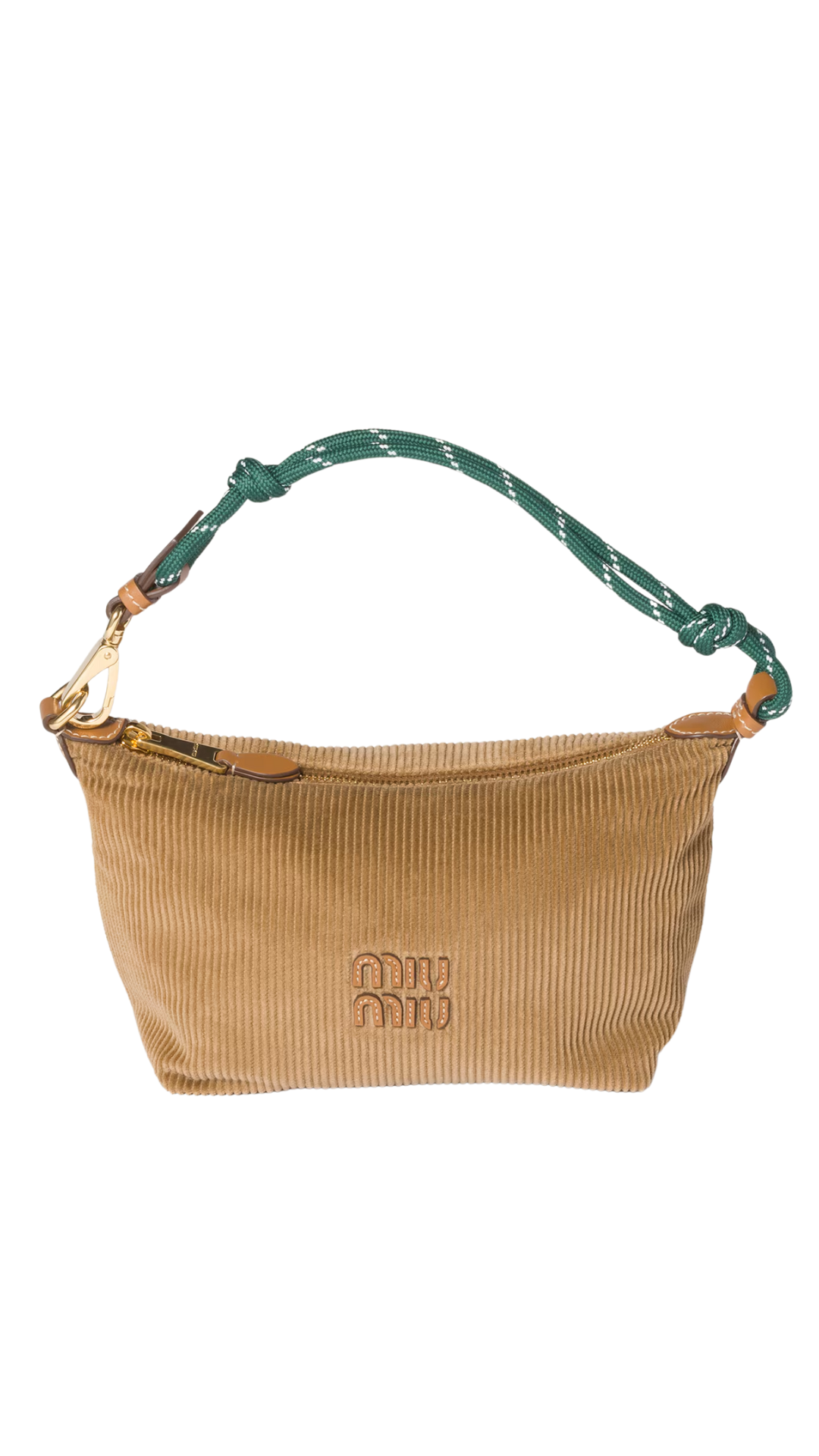 Corduroy Pouch in Cinnamon/Green