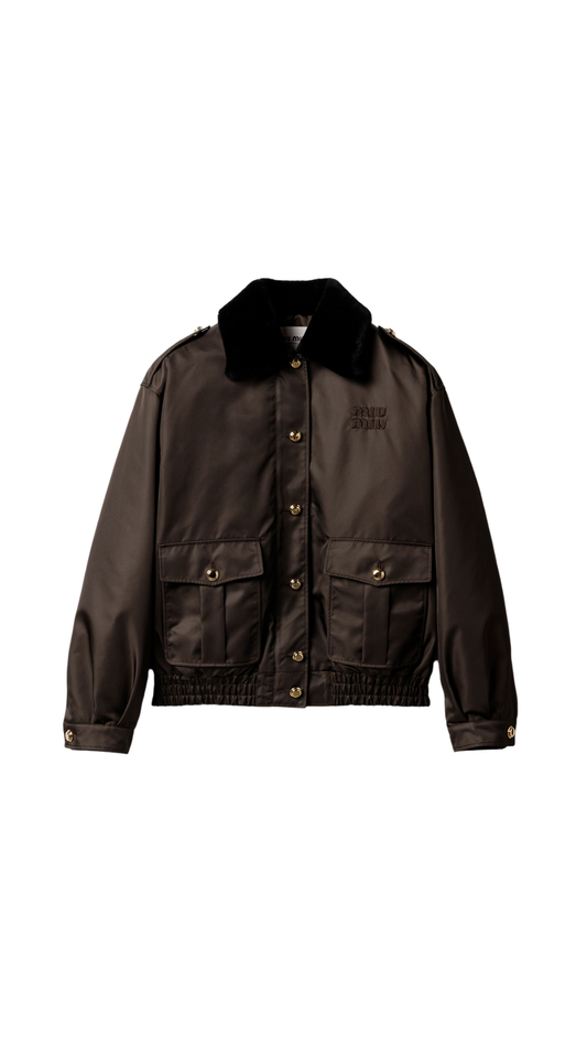 Technical Gazar Blouson Jacket in Coffee