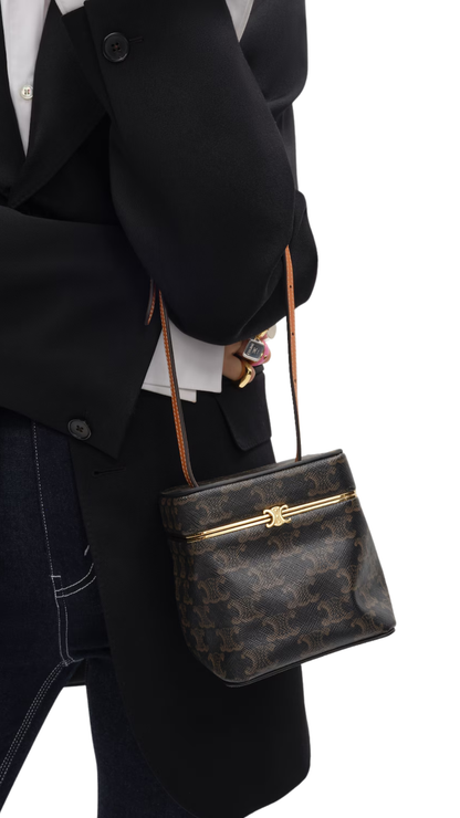 Cube in Triomphe Canvas and Natural Calfskin in Miel