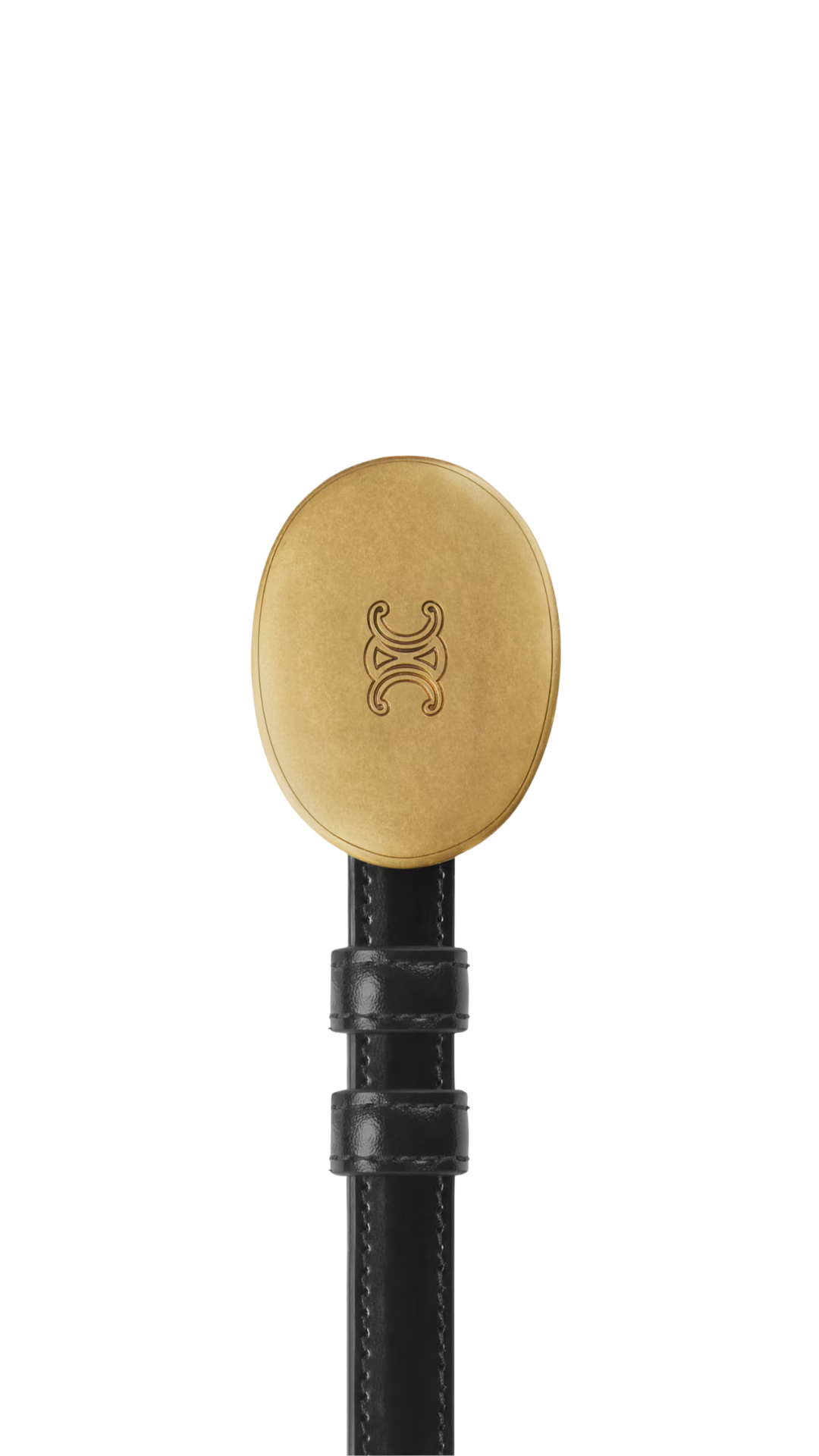 Thin Plate Belt 13MM in Black Taurillon Leather