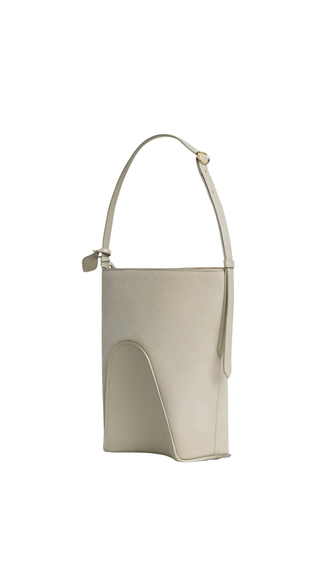 Hip Small Bucket Bi-Material Bag In Leather