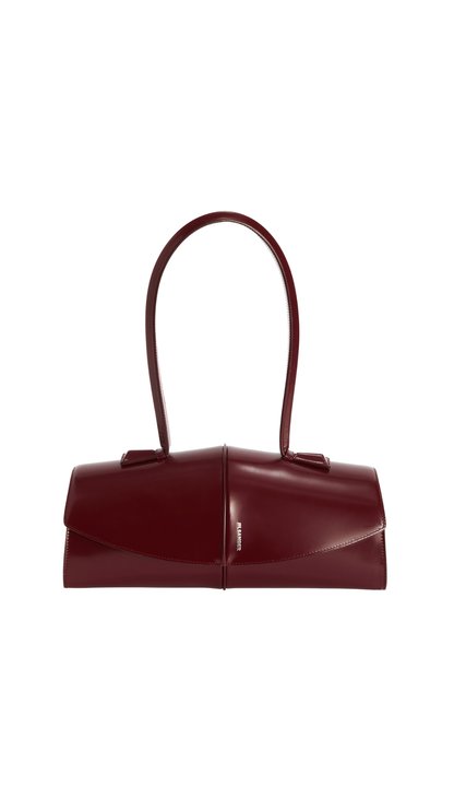 Linea Leather Shoulder Bag in Red