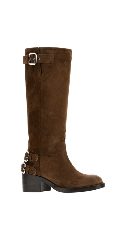 Dakota Boot in Brown Crafted From Suede Calfskin