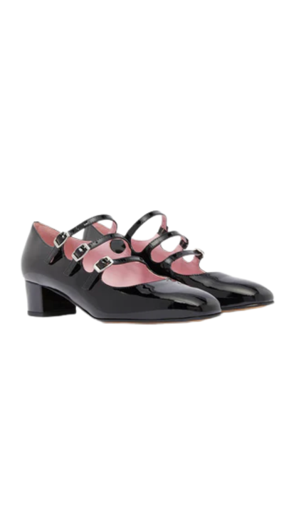 Kina in Black Patent Leather Mary Jane Pumps