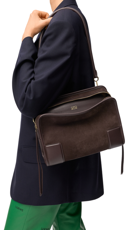 Medium Amazona 180 Bag in Dark Chestnut Suede