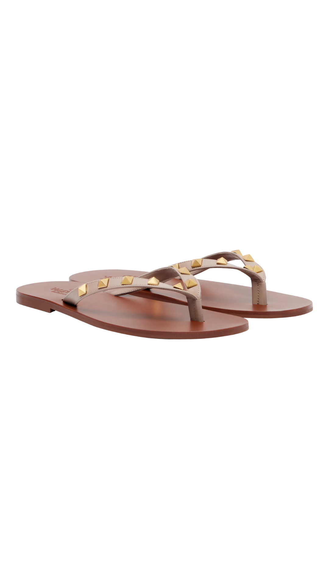 Rockstud Leather Thong Sandals
