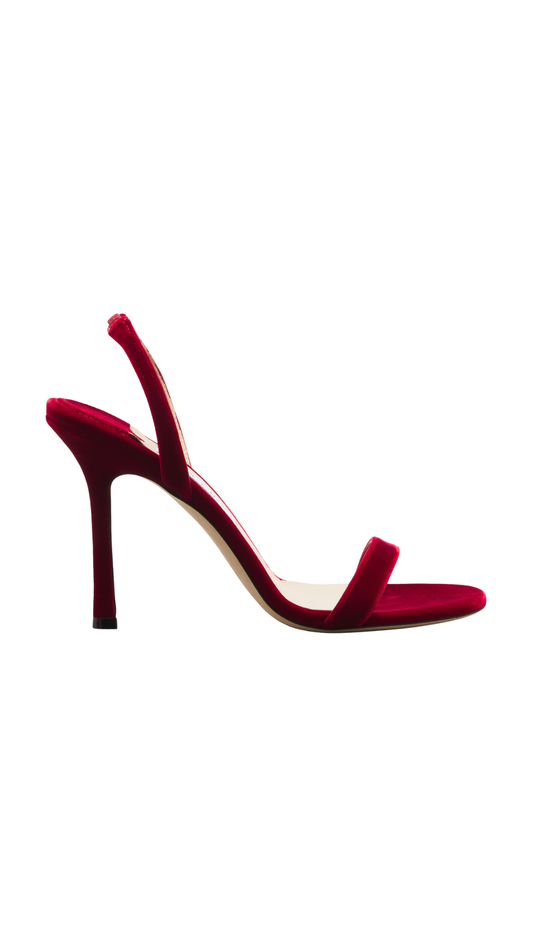 Jenn 100 in Red Suede Sandals