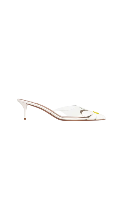 Bloom Mules in White Calfskin