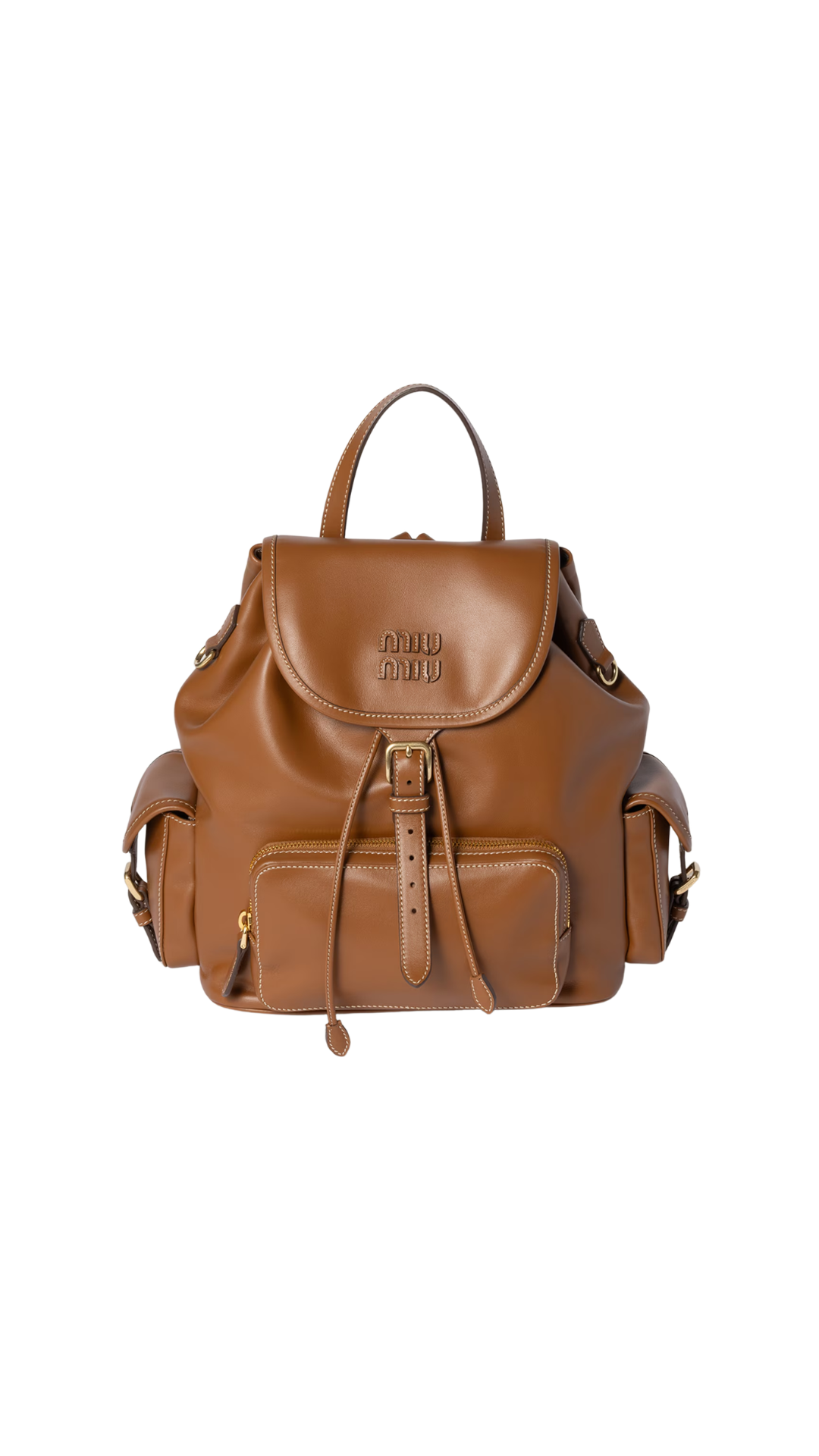 Leather Backpack in Cognac