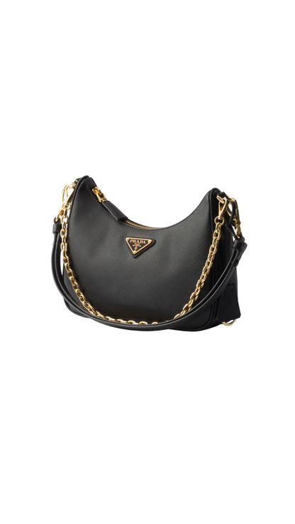 Re-Edition Mini Saffiano Leather Bag in Black