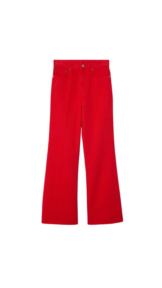 Flare Jeans 006 in Red Cotton Denim