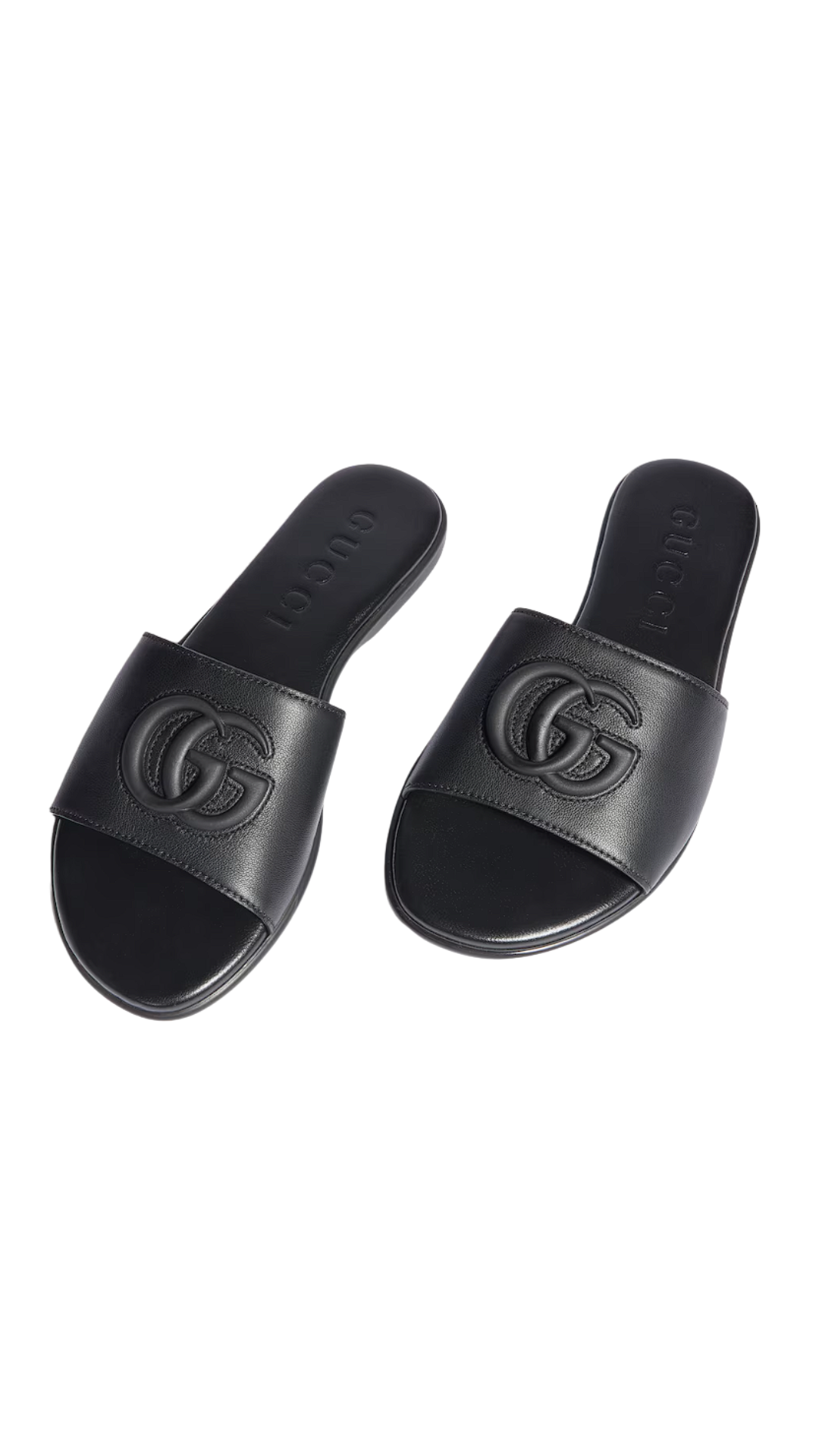 Women's Slide Sandal with Double G in Black