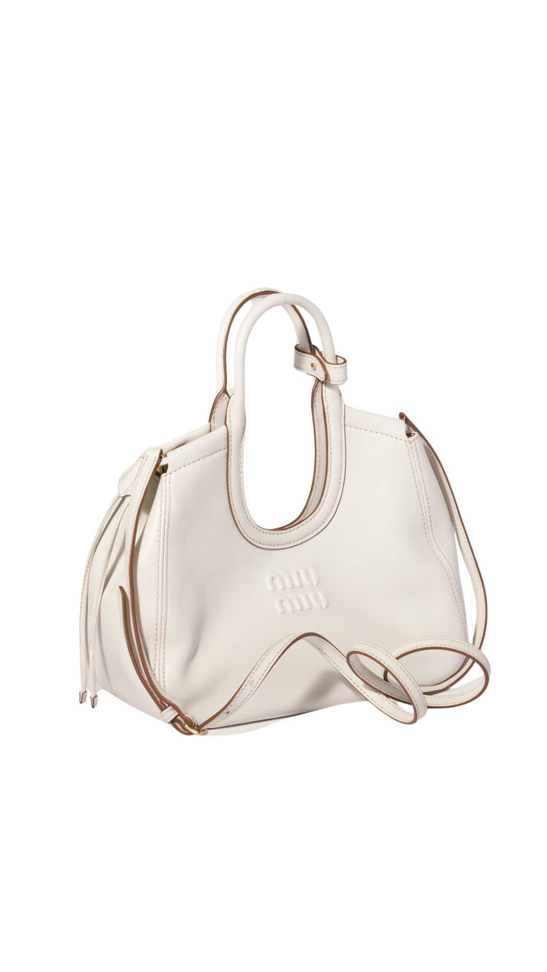 Ivy Nappa Leather Tote Bag in White