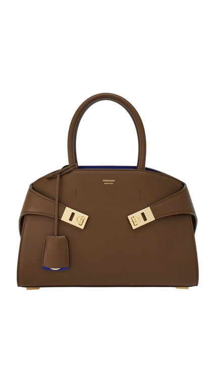 Bolso de mano Hug bicolor (M) en color Arcilla/Lapislázuli