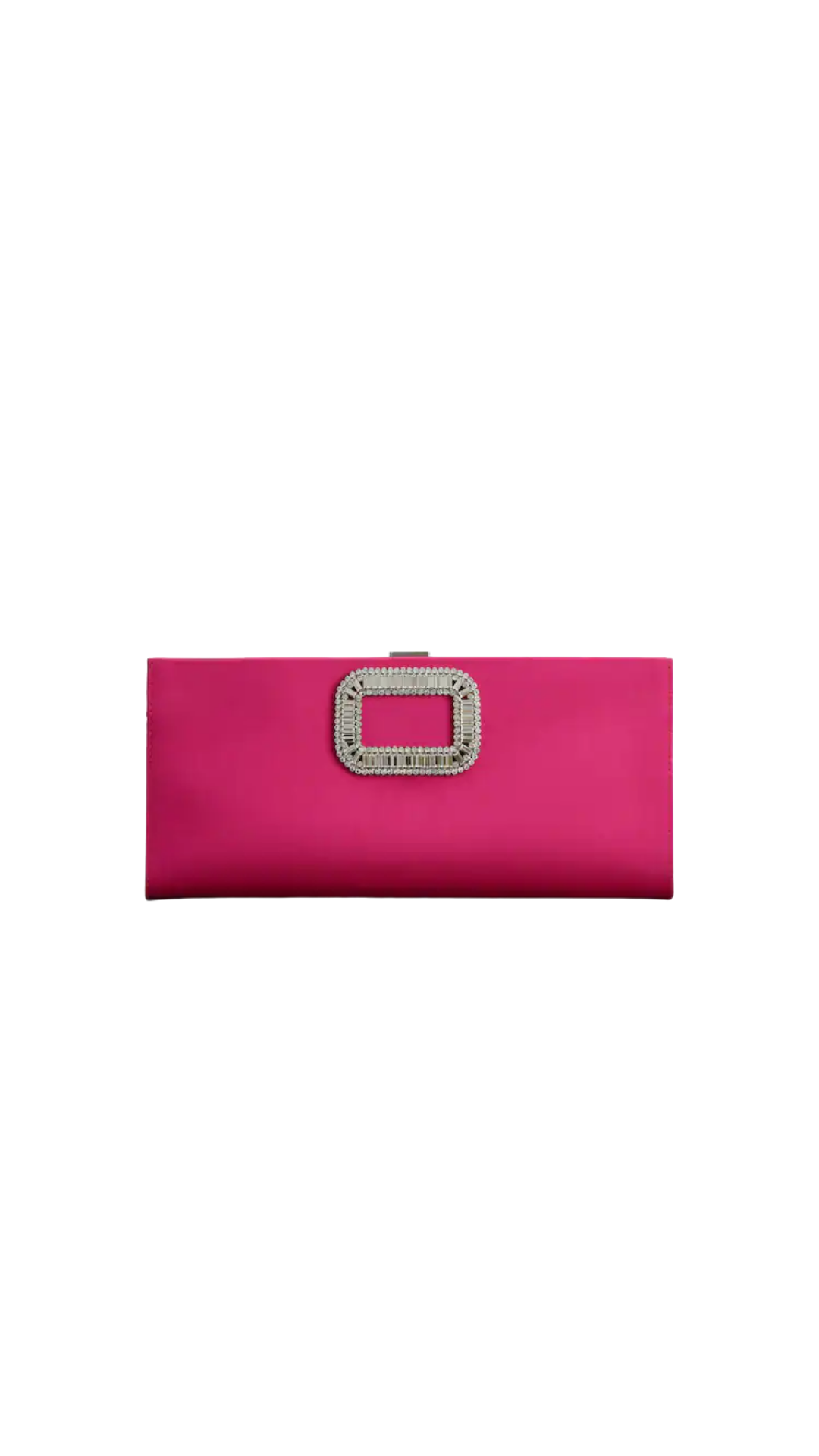 Pilgrim Buckle Clutch in Fuchsia Satin